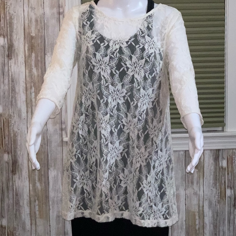 Romantic Cream Lace Tunic Forever 21 Tunic